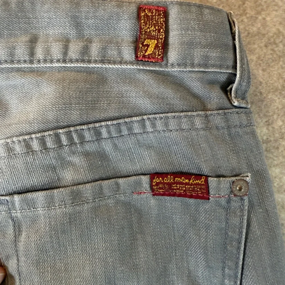 7 For All Mankind Austyn Jeans 29 Relaxed Straight Grey Denim Made in USA